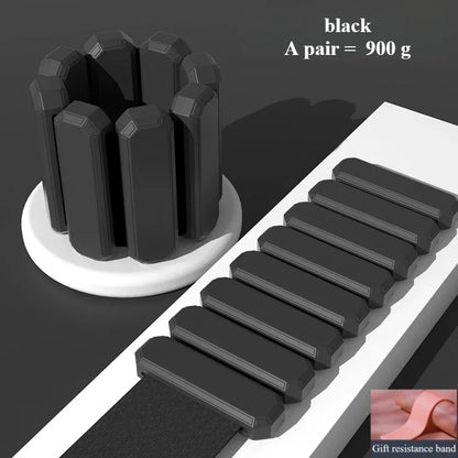 Steel&Silicone Load Bearing Wristband Adjustable Wristband Multifunctional Ankle&Wrist Weight Strap for Fitness