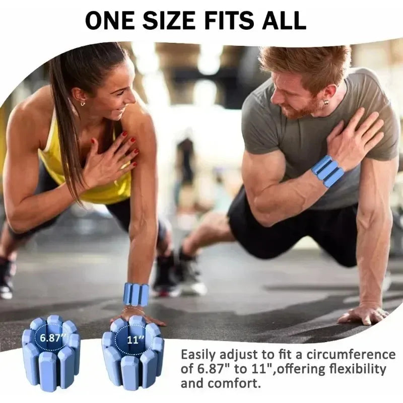 Adjustable Load Bearing Wristband Steel&Silicone Wristband Wearable Ankle&Wrist Weight Strap for Fitness, Running