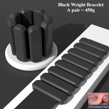 Steel&Silicone Load Bearing Wristband Adjustable Wristband Multifunctional Ankle&Wrist Weight Strap for Fitness