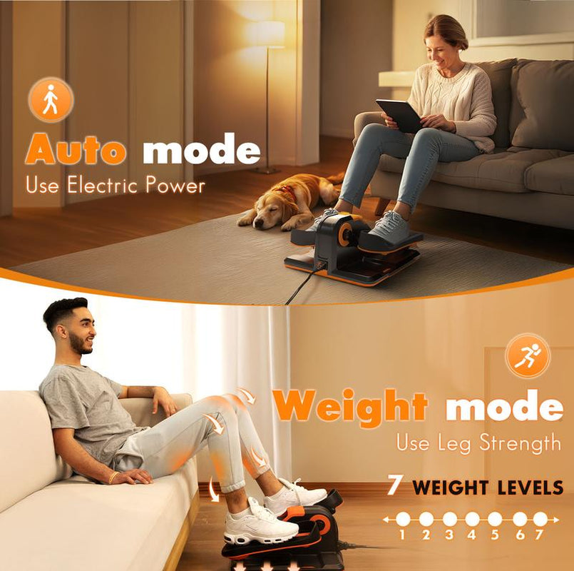 TOUSAINS Mini Electric Elliptical Machine with Electric and Resistance Mode, App Control for under Desk Leg Seated Exerciser, Home Workout Equipment